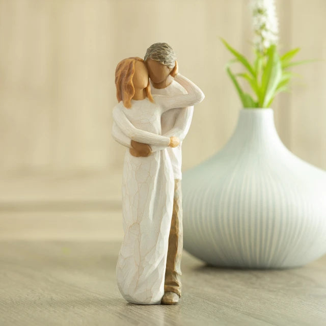 Willow Tree® Together (woman: lighter skin, man: darker skin) — alternate view
