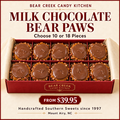 Bear Creek Candy Kitchen Milk Chocolate Bear Paws, choose 10 or 18 pieces, from $39.95.