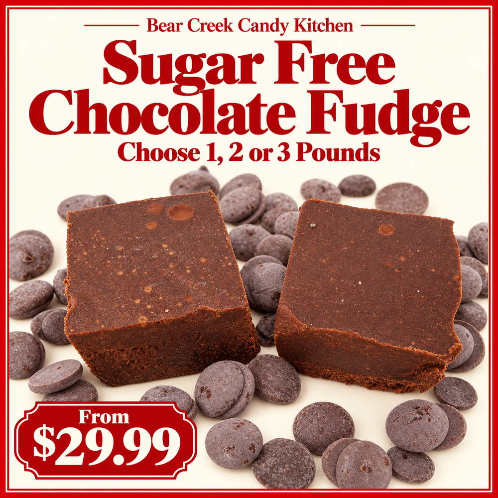 Sugar Free Chocolate Fudge — choose 1, 2 or 3 pounds, from $29.99 — Bear Creek Candy Kitchen