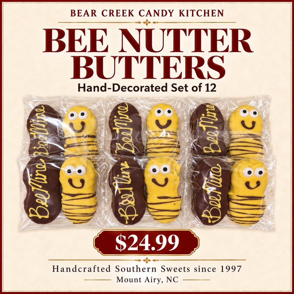 Bee Nutter Butters, Hand Decorated Set of 12 — Bear Creek Candy Kitchen product graphic; original product and packaging preserved