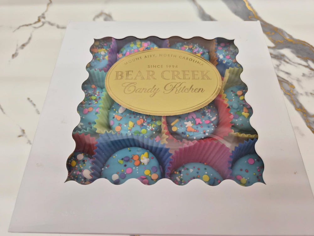 Blue Sky Oreo's, hand decorated box of 24 - Bear Creek Candy Kitchen
