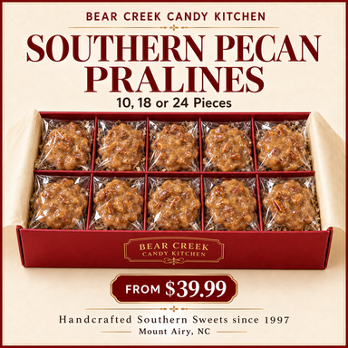 Bear Creek Candy Kitchen Southern Pecan Pralines, 10, 18 or 24 pieces, from $39.99.