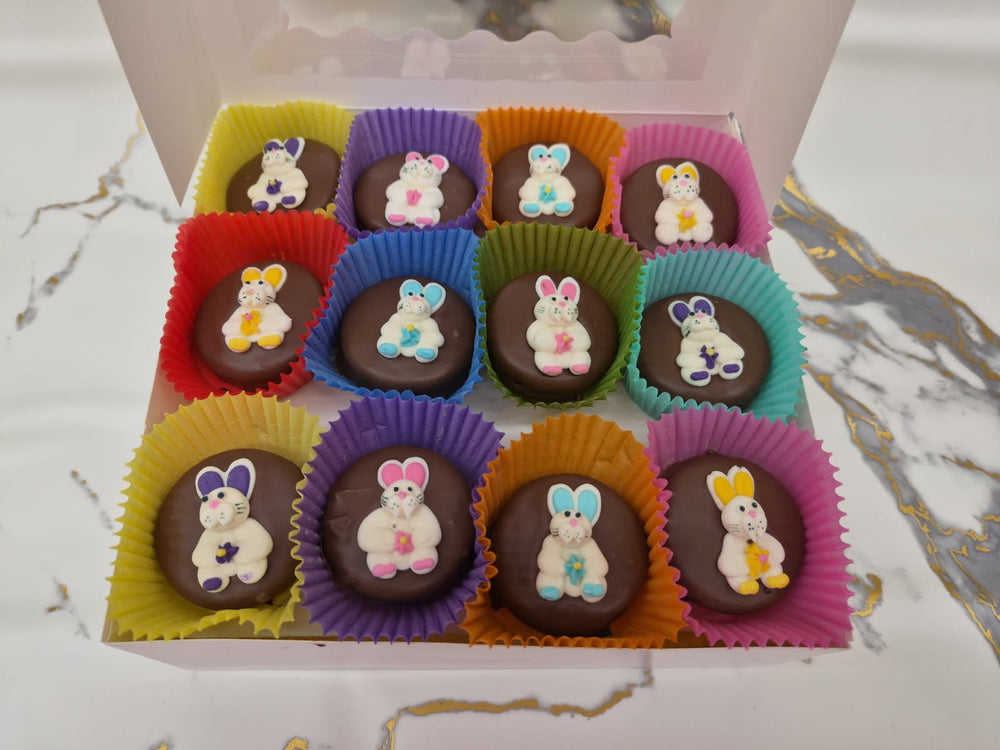 Easter Bunnies on Parade Oreo's Hand Decorated box of 24 - Bear Creek Candy Kitchen