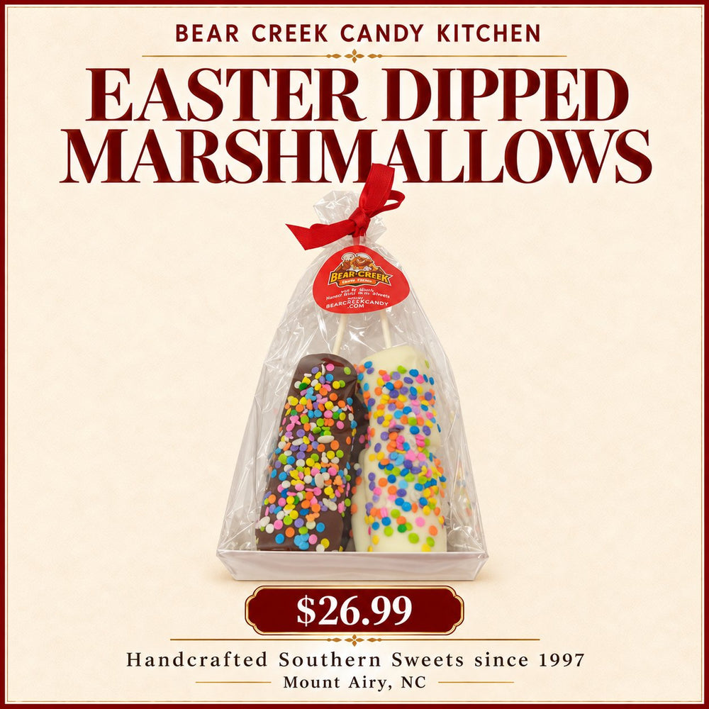 Easter Chocolate Dipped Marshmallows — Bear Creek Candy Kitchen product graphic; original product and packaging preserved