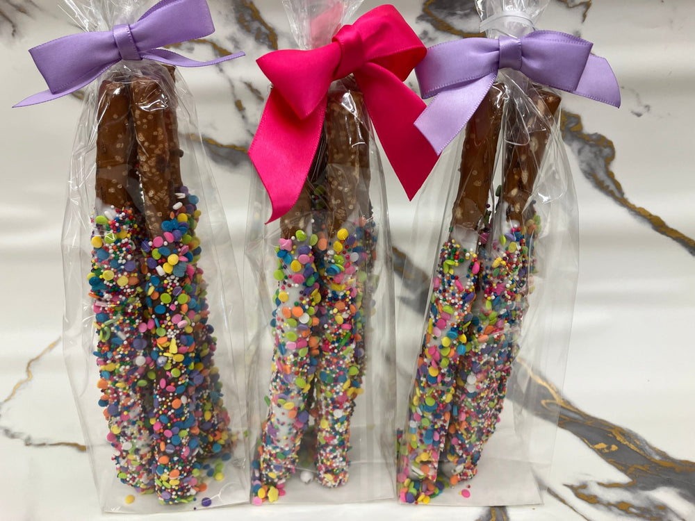 Easter Pretzel Rods 3 bags of 4 pretzels each - Bear Creek Candy Kitchen