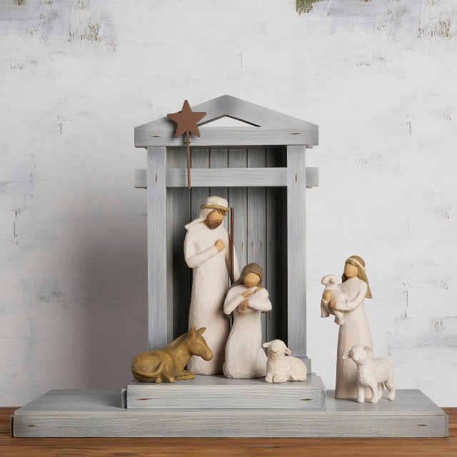Willow Tree® Nativity Deluxe: Starter Figures plus Crèche, 7-piece Set