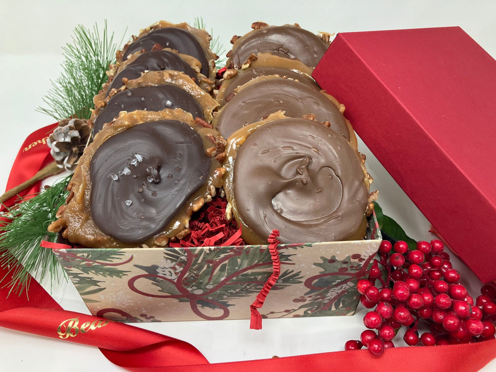 Milk & Dark Chocolate Bear Paws — 4 of Each, Holiday Tray - Bear Creek Candy Kitchen