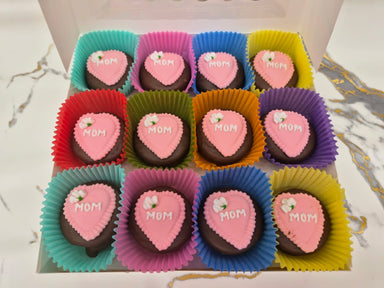 MOM Heart on Oreo's Hand Decorated box of 24 - Bear Creek Candy Kitchen