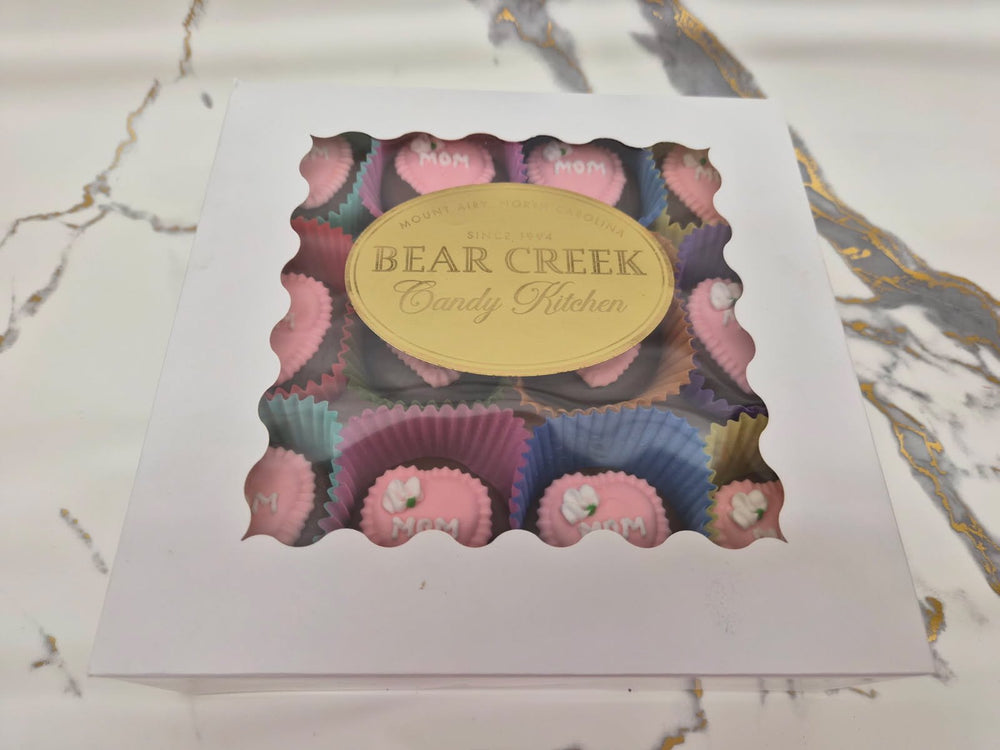 MOM Heart on Oreo's Hand Decorated box of 24 - Bear Creek Candy Kitchen