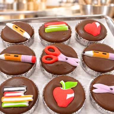 Chocolate Covered Oreo School Box of 24 in a candy kitchen setting