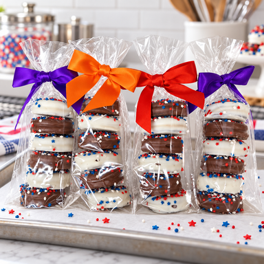 Americana Oreos in a candy kitchen setting