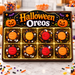 Halloween Hand Decorated Pumpkin Oreos Box of 8 in a candy kitchen setting
