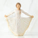 Willow Tree® Angel figurine in white and gold beaded dress with dark hair braid