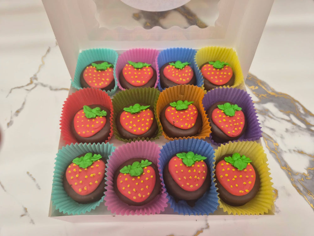 Strawberry on Oreo's Hand Decorated box of 24 - Bear Creek Candy Kitchen