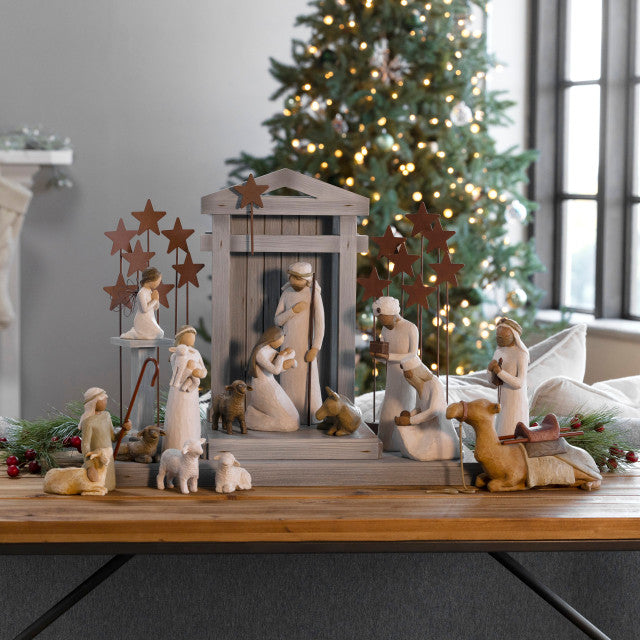 Willow Tree® Nativity Deluxe plus Metal Stars and Angel, 18-piece Set — alternate view