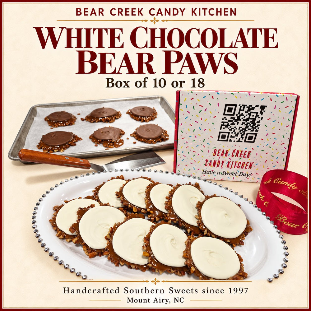 Bear Paws — Choose Your Chocolate (10 or 18 Pieces) — Bear Creek Candy Kitchen product graphic; original product and packaging preserved
