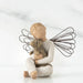Willow Tree® Smal angel boy faceless figurine sitting hold brown dog - wire wings