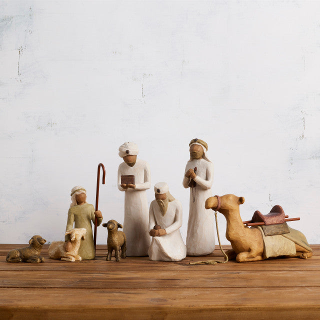 Willow Tree® Nativity Accessory Figures plus The Three Wisemen and Camel, 7-piece Set