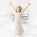 Willow Tree® Angel faceless figurine wearing white dress with arms up - wings are wire