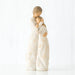 Willow Tree® Mother faceless figurine hugging faceless daughter figurine - both standing wearing white dresses