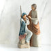 Willow Tree® Nativity scene figurines - mother in blue holding child with father standing over them
