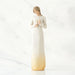 Willow Tree® Brunette girl figurine in white dress holding white candle in one hand